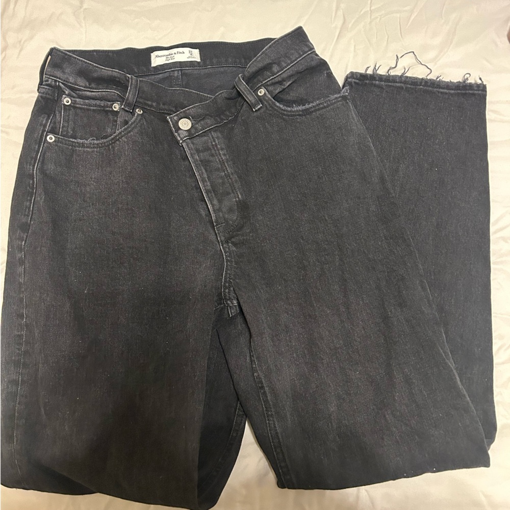Abercrombie Black Dad High Rise Jeans